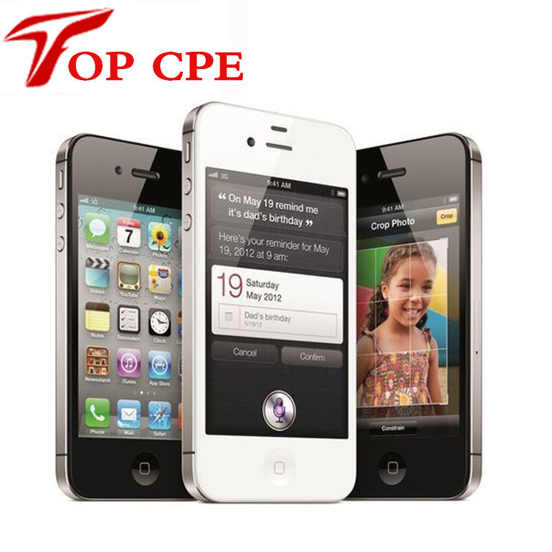 Iphone 4S Original Factory Unlocked Apple Iphone 4S 8GB/16gb/32gb/64gb 3.5'' 8MP 3G GSM WCDMA WIFI GPS IOS Used mobile phone