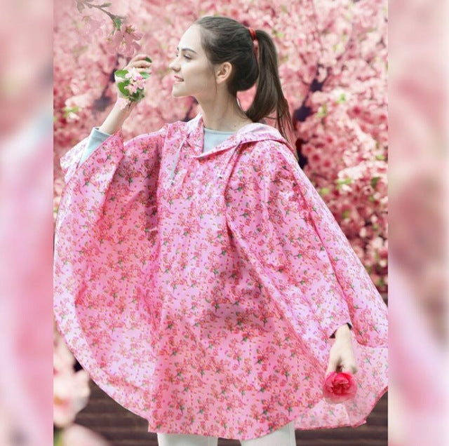 جاكيتات بولسيتر معطف نسائي ضد المطر | Coat Women Fashion Floral Ladies Motorcycle Rain Cape