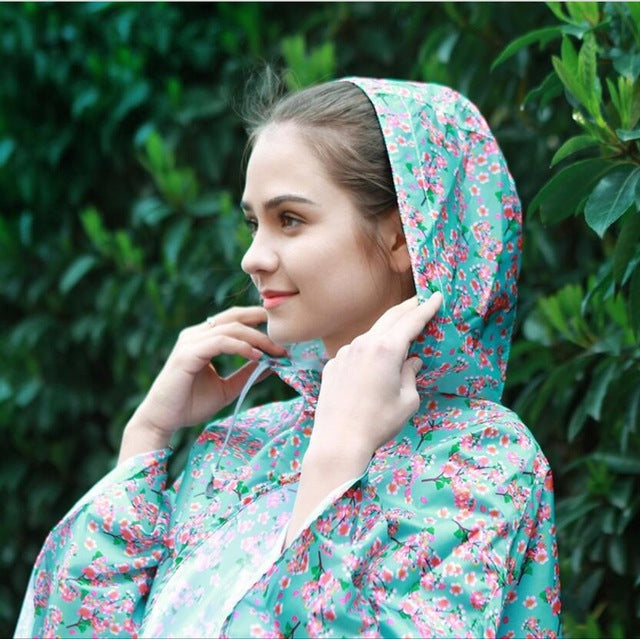 جاكيتات بولسيتر معطف نسائي ضد المطر | Coat Women Fashion Floral Ladies Motorcycle Rain Cape