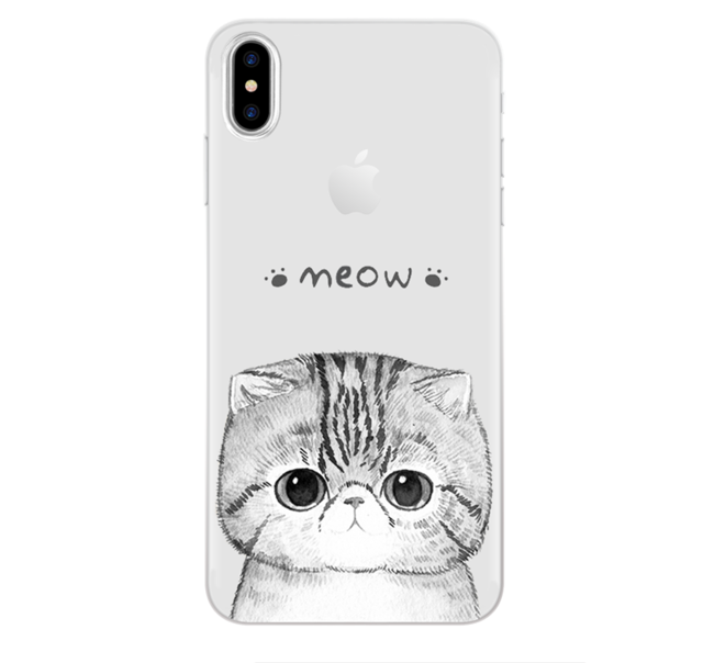 Cat Case For iPhone X 8 4 4S 5 5S SE 5C 6 6S 7 Plus Silicone For Xiaomi Redmi 4 4A 3S 3 S Note 3 4 5A Pro Prime 4X Mi A1 5X S2