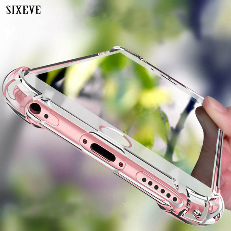 SIXEVE Case For iphone 7 Plus Anti Knock Air Cushion Clear Transparent Thick Soft TPU Coque For Apple iPhone 7 7Plus Phone Cover