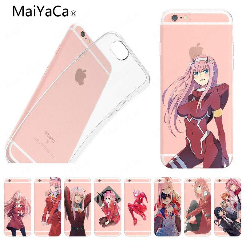 MaiYaCa two darling in the franxx anime DIY Painted Beautiful Phone Accessories Case for iPhone X 8 7 6 6S Coque Shell