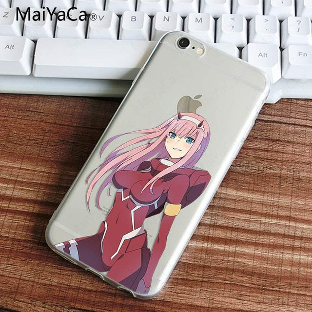 MaiYaCa two darling in the franxx anime DIY Painted Beautiful Phone Accessories Case for iPhone X 8 7 6 6S Coque Shell