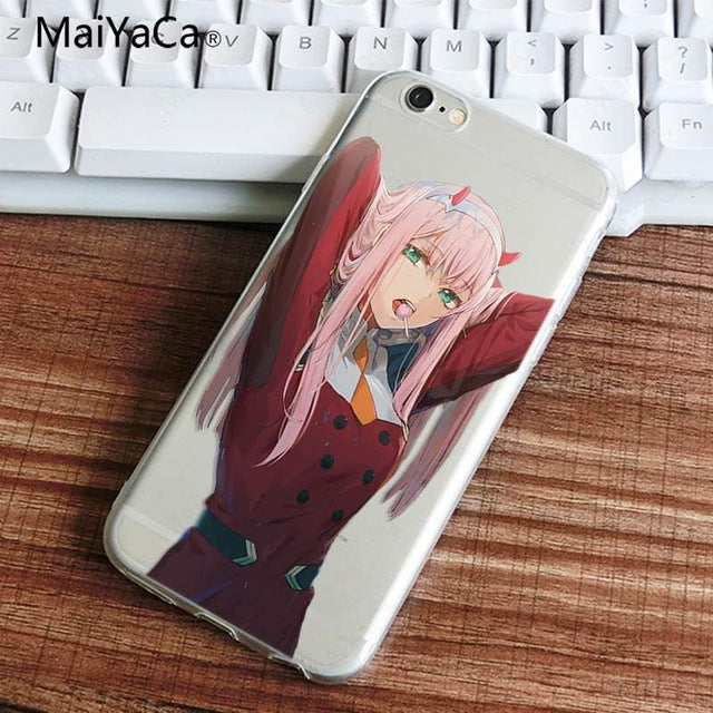 MaiYaCa two darling in the franxx anime DIY Painted Beautiful Phone Accessories Case for iPhone X 8 7 6 6S Coque Shell