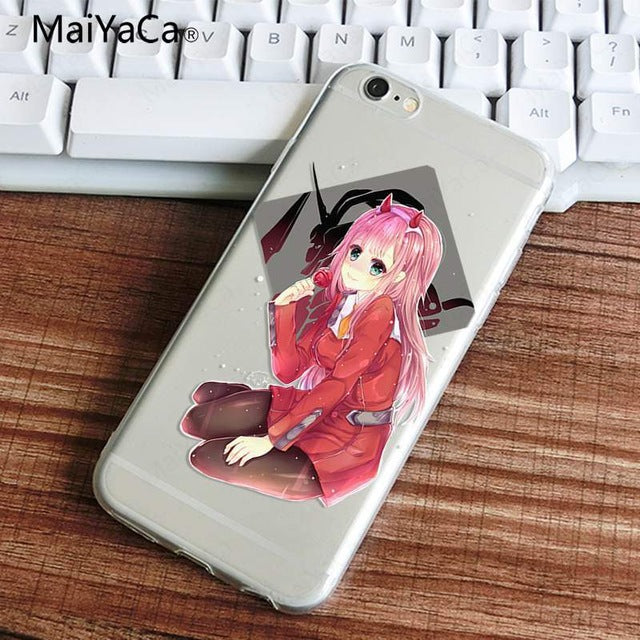 MaiYaCa two darling in the franxx anime DIY Painted Beautiful Phone Accessories Case for iPhone X 8 7 6 6S Coque Shell