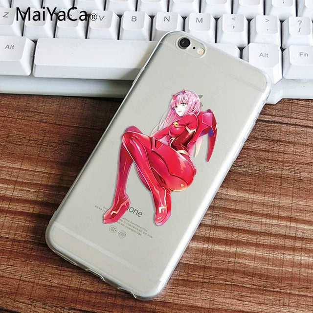 MaiYaCa two darling in the franxx anime DIY Painted Beautiful Phone Accessories Case for iPhone X 8 7 6 6S Coque Shell