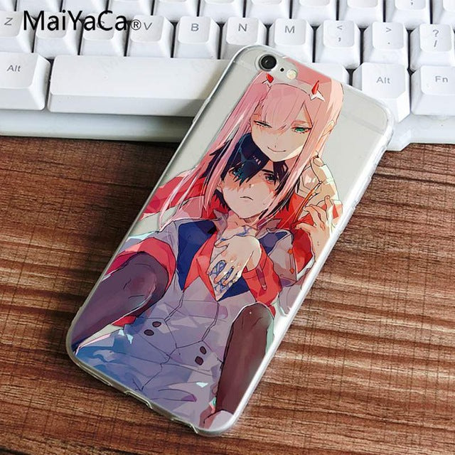 MaiYaCa two darling in the franxx anime DIY Painted Beautiful Phone Accessories Case for iPhone X 8 7 6 6S Coque Shell