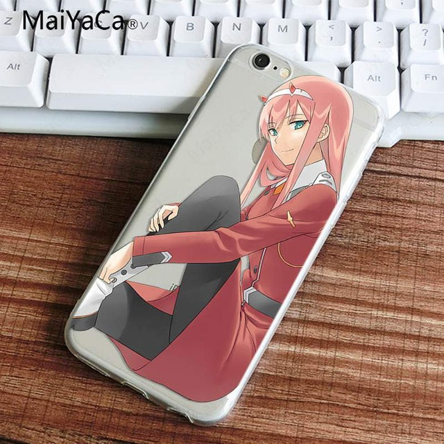 MaiYaCa two darling in the franxx anime DIY Painted Beautiful Phone Accessories Case for iPhone X 8 7 6 6S Coque Shell