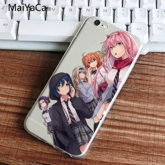 MaiYaCa two darling in the franxx anime DIY Painted Beautiful Phone Accessories Case for iPhone X 8 7 6 6S Coque Shell