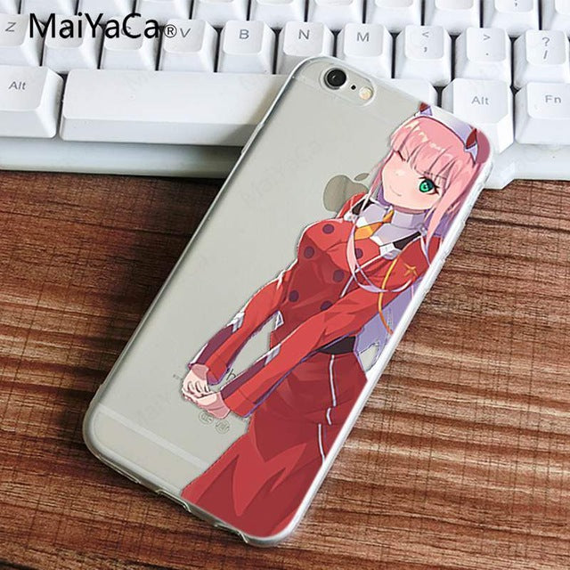 MaiYaCa two darling in the franxx anime DIY Painted Beautiful Phone Accessories Case for iPhone X 8 7 6 6S Coque Shell