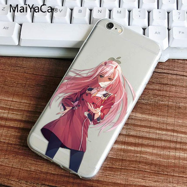 MaiYaCa two darling in the franxx anime DIY Painted Beautiful Phone Accessories Case for iPhone X 8 7 6 6S Coque Shell