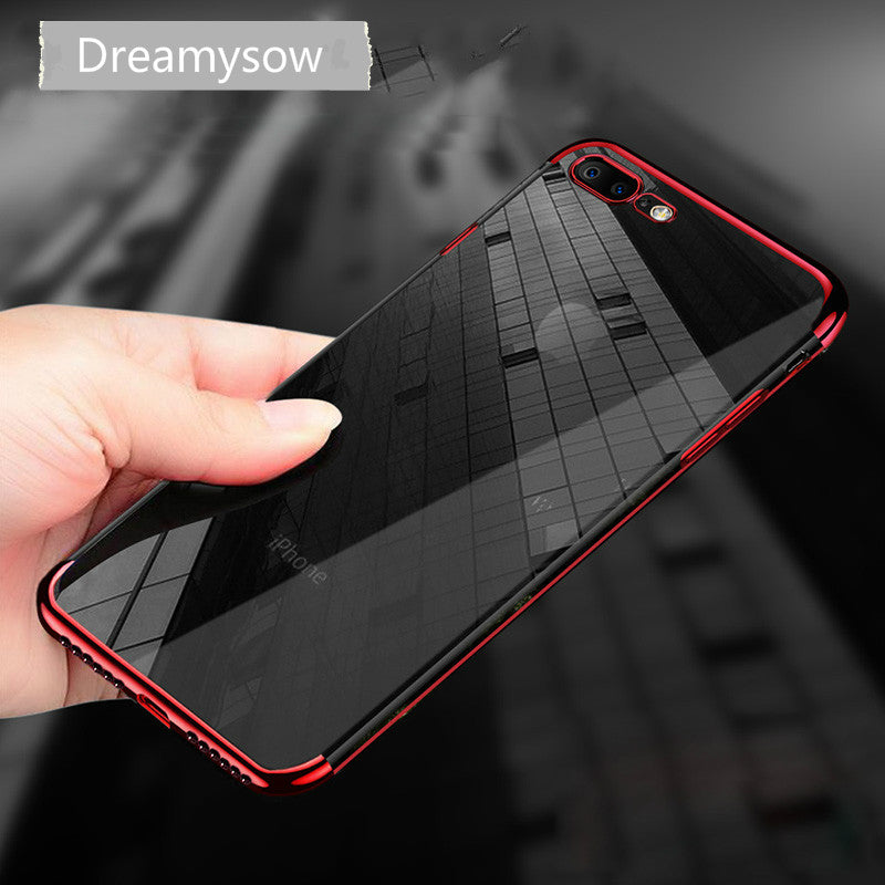 Luxury Plated TPU Case For iPhone X 10 7 8 6 S Transparent Ultra Thin Silicone Cover Phone Accessories For iPhone 7 8 6 6S Plus