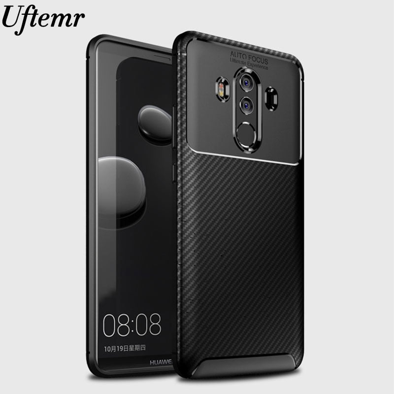 Uftemr Phone Case for Huawei Mate 10 Pro carbon fiber Matte Anti-knock soft tpu silicone Back Cover for Mate 10 Shockproof shell