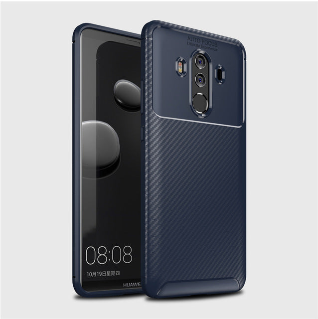 Uftemr Phone Case for Huawei Mate 10 Pro carbon fiber Matte Anti-knock soft tpu silicone Back Cover for Mate 10 Shockproof shell