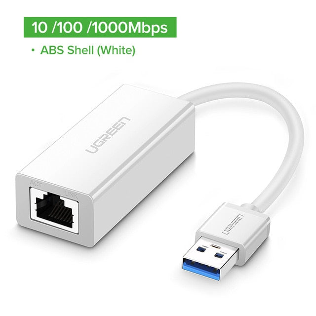 Ugreen USB Ethernet Adapter USB 3.0 2.0 Network Card to RJ45 Lan for Windows 10 Xiaomi Mi Box 3 Nintend Switch Ethernet USB