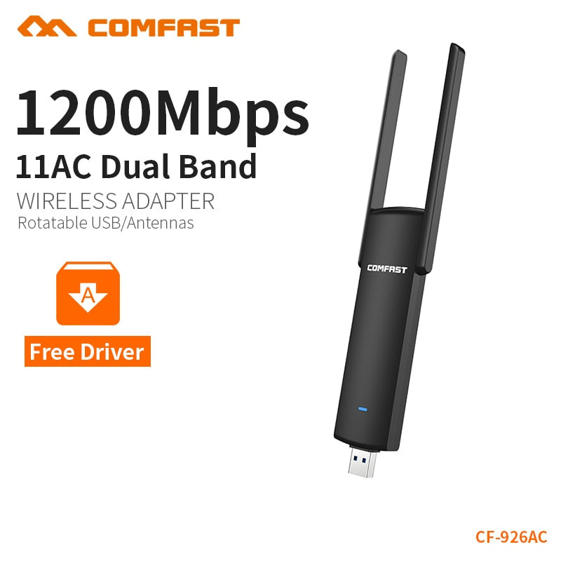 COMFAST usb wifi adapter 1200mbps Dual Band wi-fi dongle computer AC Network Card USB 3.0 antenna 802.11ac/b/g/n 2.4Ghz + 5.8Ghz