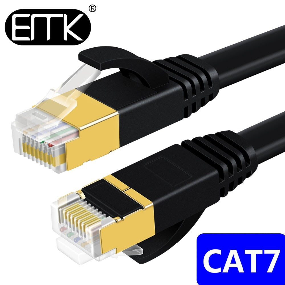 EMK CAT7 Ethernet Cable RJ45 cat 7 cable rj 45 Network Cable lan Patch Cord 5m 10m 15m 20m for Router Laptop XBox PC cat7 Cable