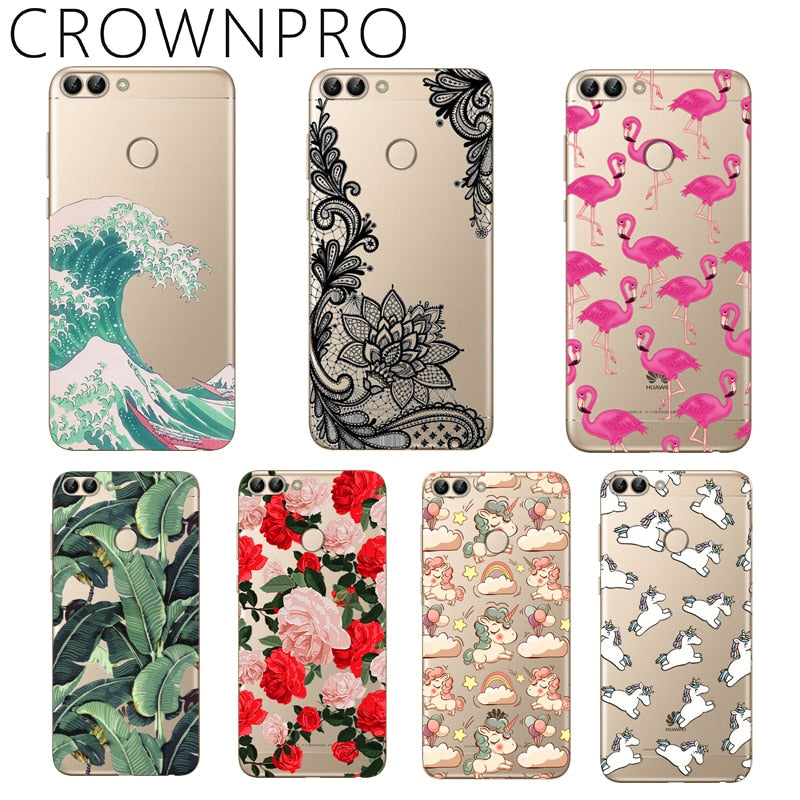 CROWNPRO Huawei P Smart Case Soft TPU Silicone FOR Funda Huawei P Smart Cover Phone Coque Case Huawei P Smart 2018 Capa Enjoy 7S