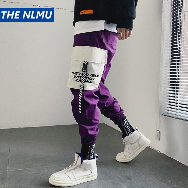 Hip Hop Pencil Pants Men Cargo Pants Streetwear Men Ankle-Length Pants Multi-pocket 2019 Spring Mens Tactics Pant HW126