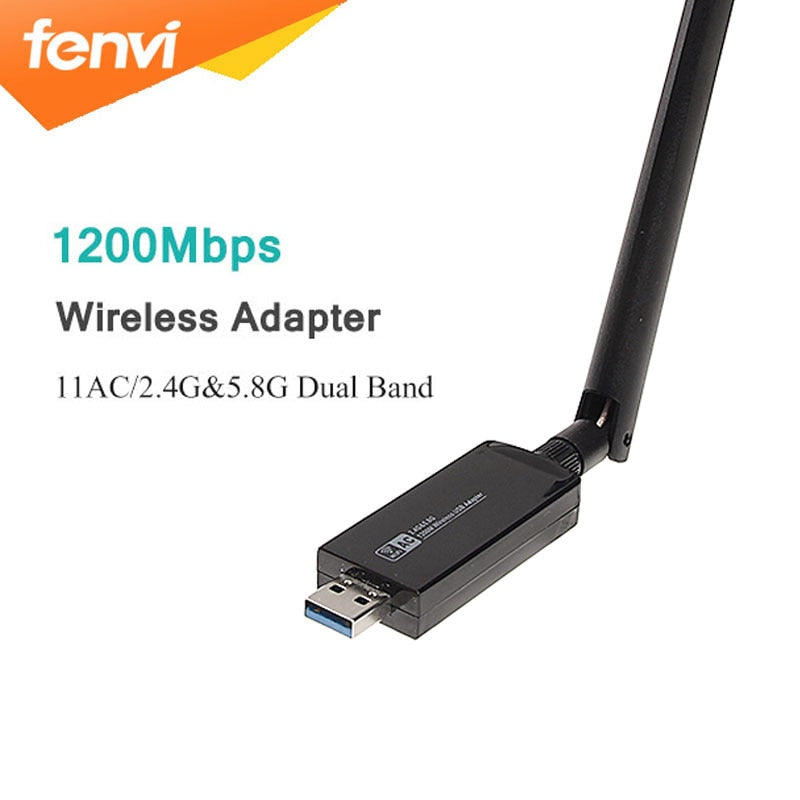 Dual Band 1200Mbps USB 3.0 RTL8812AU Wireless AC1200 Wlan USB Wifi Lan Adapter Dongle 802.11ac With Antenna For Laptop Desktop