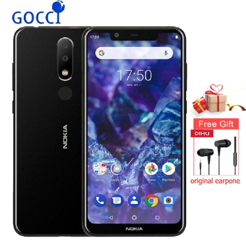 Nokia X5 Smartphone 3060mAh 3 Camera Dual Sim Android Fingerprint 5.8 Inch Octa Core 4GB RAM 64GB ROM LTE 4G Mobile Phone