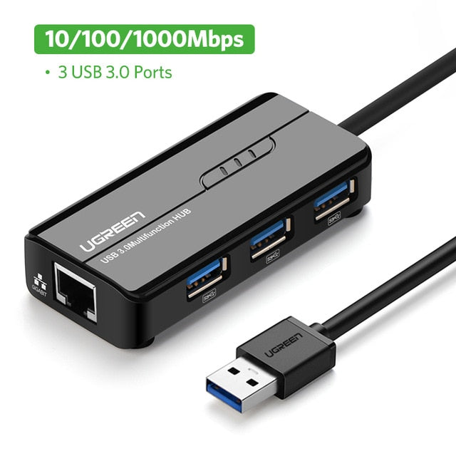 Ugreen USB Ethernet USB 3.0 2.0 to RJ45 HUB for Xiaomi Mi Box 3/S Set-top Box Ethernet Adapter Network Card USB Lan