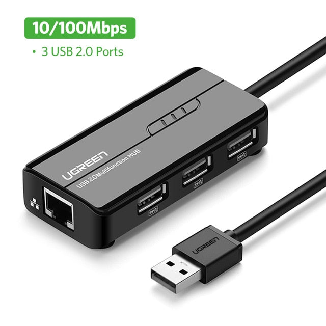 Ugreen USB Ethernet USB 3.0 2.0 to RJ45 HUB for Xiaomi Mi Box 3/S Set-top Box Ethernet Adapter Network Card USB Lan