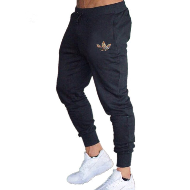 Fashion casual T-shirt two-piece suit sportswear gyms Harajuku men's suit T-shirt + pants fitness suit men's brand clothing