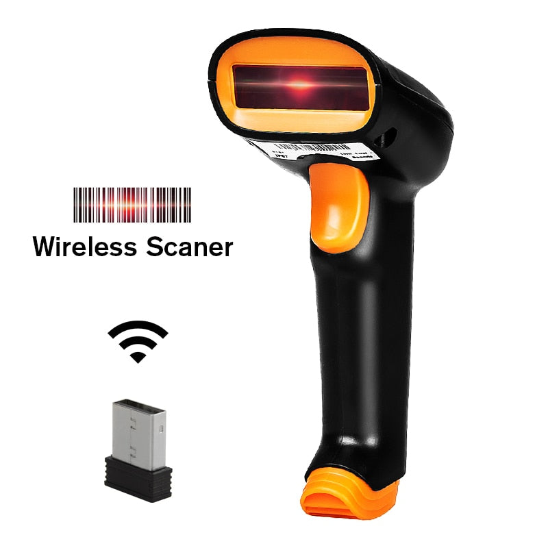 New Technology Wireless Barcode Scanner bluetooth Wireless Up to 50m Laser Light USB Wired Wireless 1D Scanner Reader