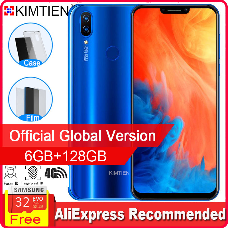 Global Version Smartphone FullScreen 6GB+128GB 8core Android7.0 Fingerprint Face Unlock Dual Camera 4G Smart Mobile Cell Phone