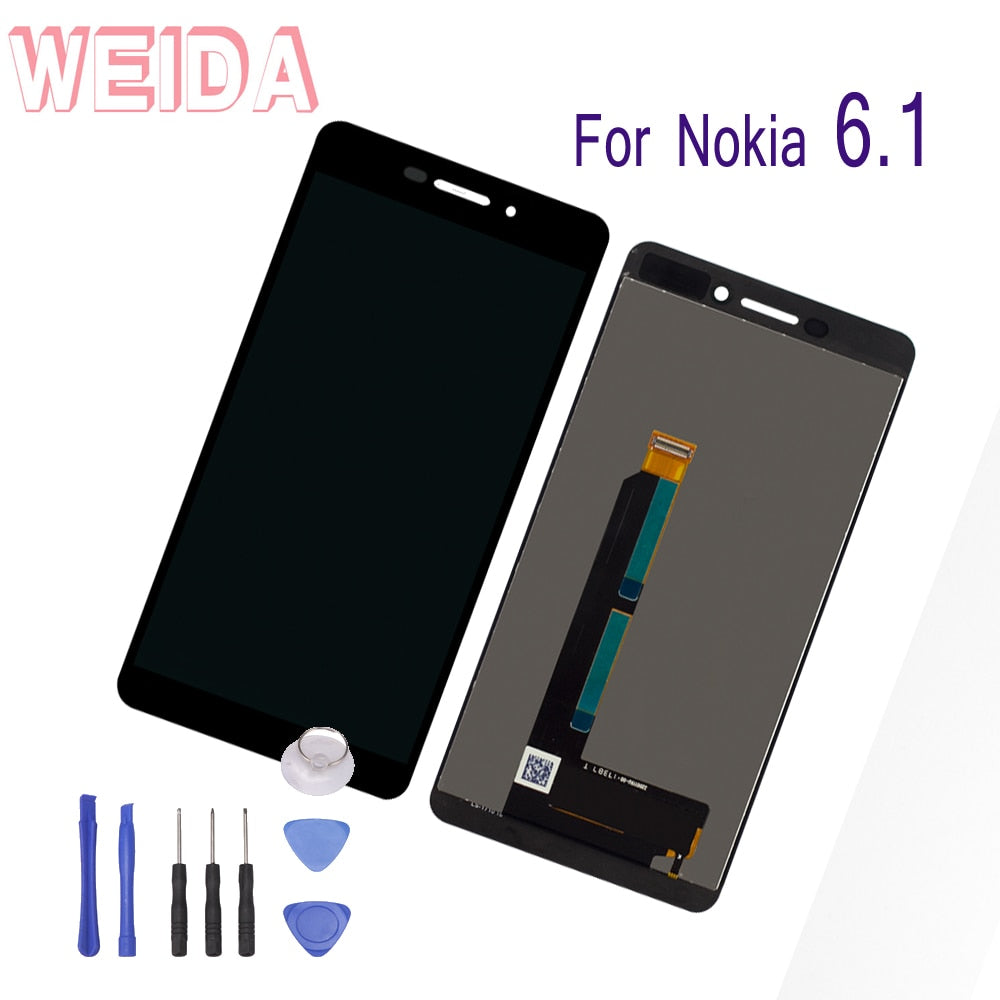 WEIDA For Nokia 6.1 N6 -2018 Screen Replacement Assembly LCD Touch Screen Digitizer 5.5 Inch + Tool TA-1016 TA-1043 TA-1089