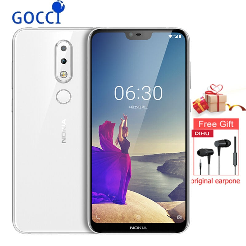 Nokia X6/6.1plus  5.8 inch 18:9 FHD+ Snapdragon Mobile Phone 4G/6G 64G 636 Octa Core 3060mAh 16.0MP+5.0MP Camera Fingerprint ID